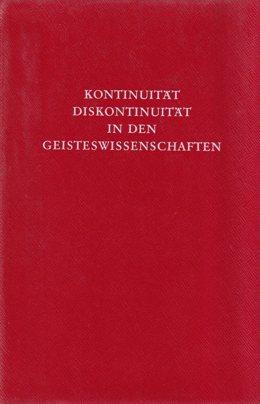 Trümpy,Hans (Hsg)  Kontinuität,Diskontinuität in den Geisteswissenschaften 