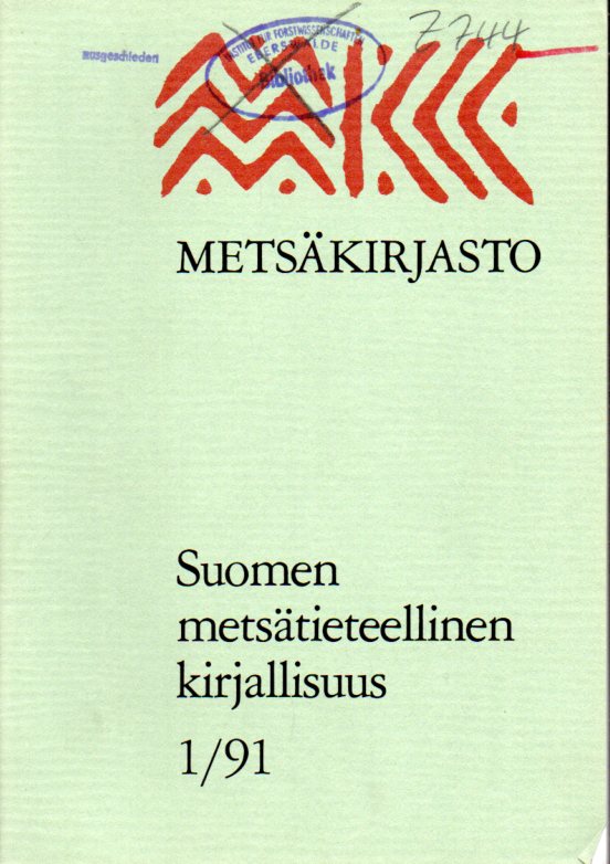 Metsäkirjasto  Suomen metsätieteellinen kirjallisuus. 1-4/91 (4 Hefte) 