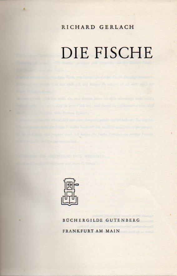 Gerlach,Richard  Die Fische 