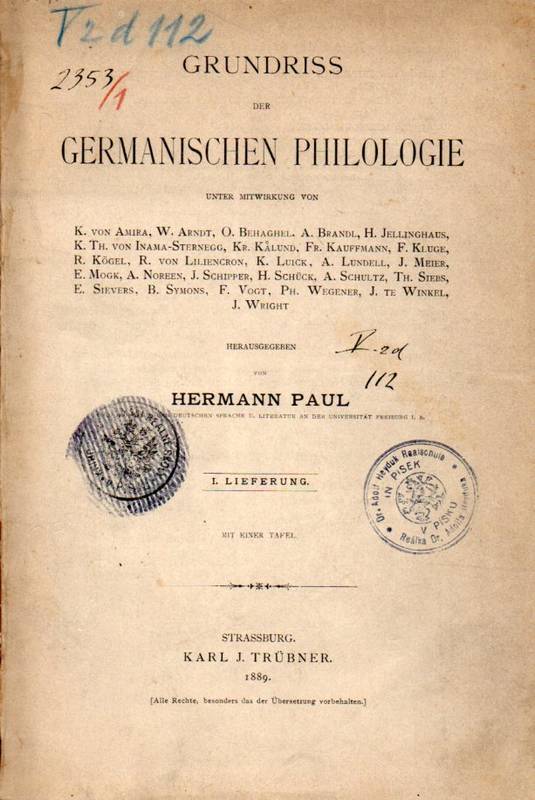 Paul, Hermann (Hsg.)  Grundriss der germanischen Philologie 
