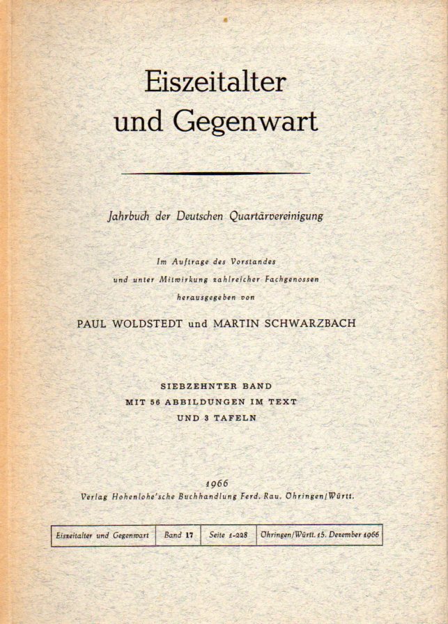 Woldstedt,Paul+Martin Schwarzbach  Jahrbuch der Deutschen Quartärvereinigung 