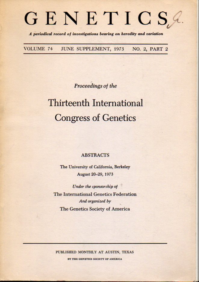 The University of California,Berkeley  Thirteenth International Congress of Genetiks 
