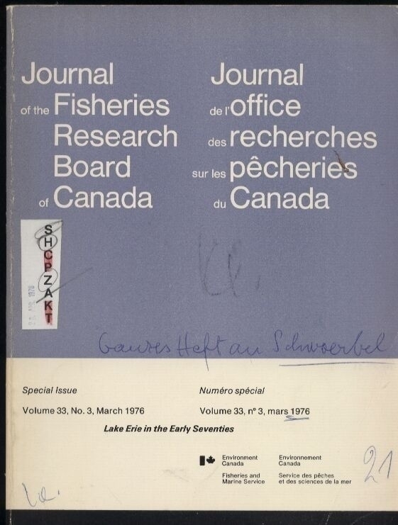 Journal of the Fisheries Research Board of Canada  Lake Erie in the Early Seventies 