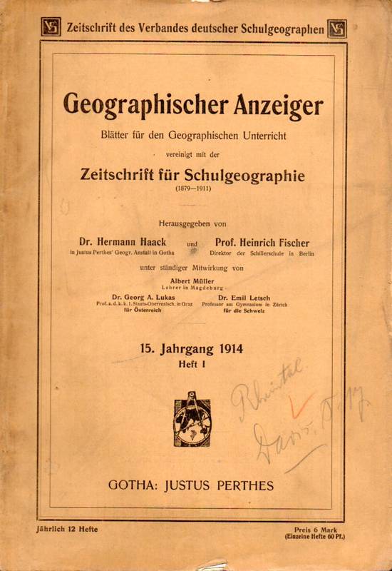 Geographischer Anzeiger  15.Jahrgang 1914.Heft I,V und VI 