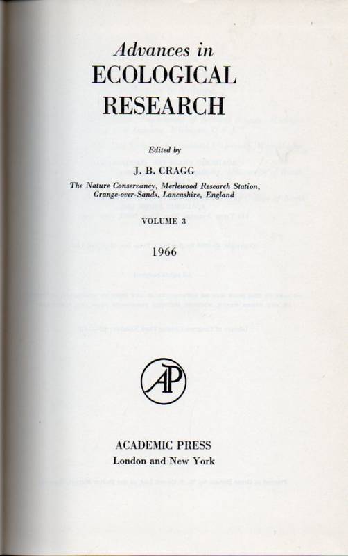 Cragg,J.B.  Advances in Ecological Research Volume 3 