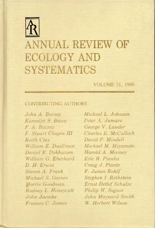 Annual Review of Ecology and Systematics  Vol. 21. 1990 