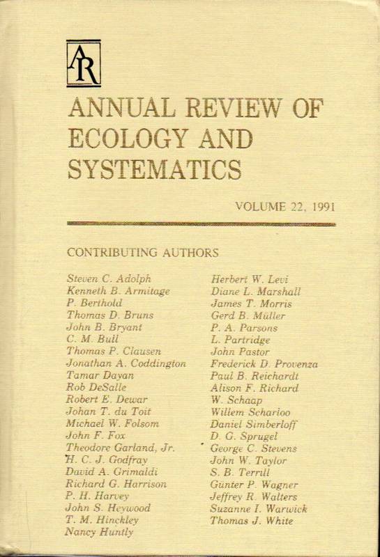Annual Review of Ecology and Systematics  Vol. 22. 1991 