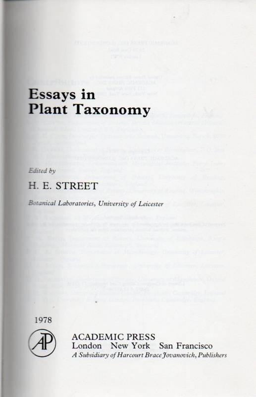 Street,H.E.  Essays in Plant Taxonomy 