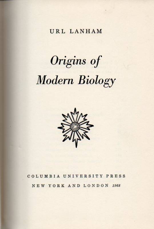 Lanham,Url  Origins of Modern Biology 