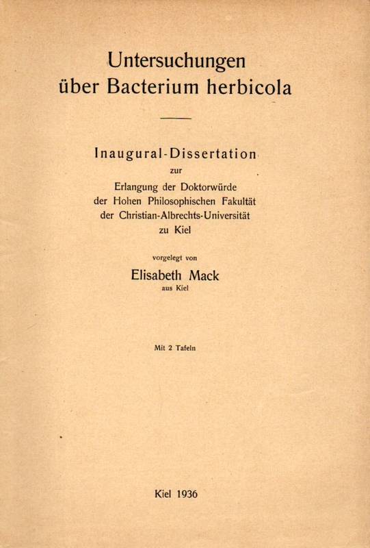 Mack,Elisabeth  Untersuchungen über Bacterium herbicola 