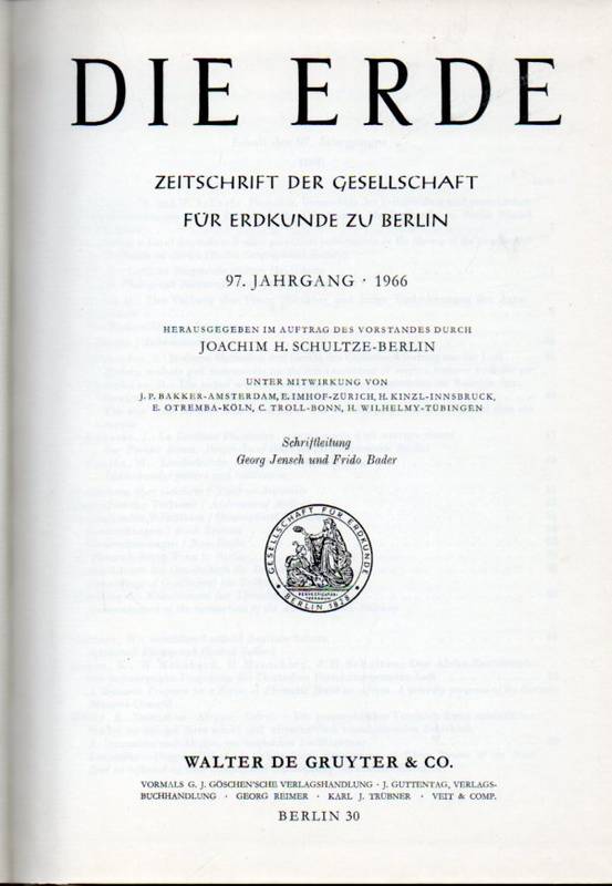 Schultze, J.H (Hsg.)  Die Erde 