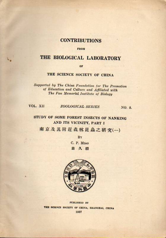 Miao,C.P.  Study of some forest insects of nanking and its vicinity.Part I 