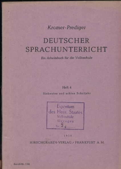 Kromer,Heinrich +Nikolaus Prediger  Deutscher Sprachunterricht 