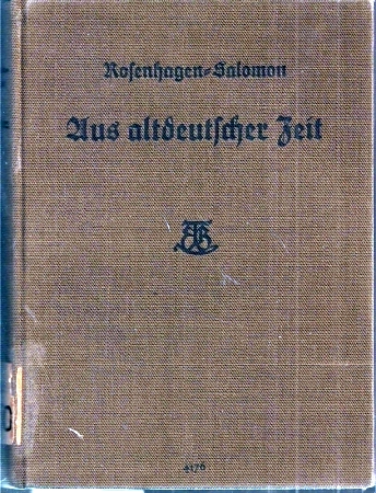 Rosenhagen,Gustav +Gerhard Salomon (Hrsg.)  Aus altdeutscher Zeit 