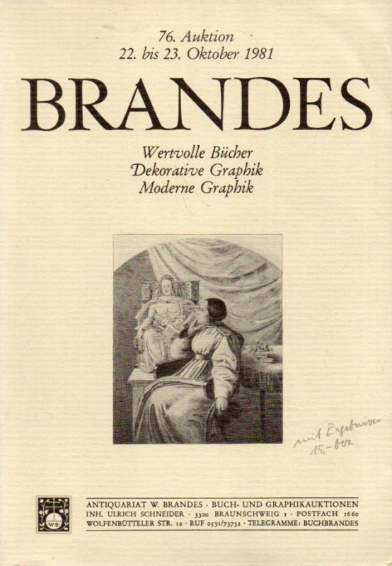 Antiquariat W. Brandes  76. Auktion 22. bis 23.Oktober 1981 