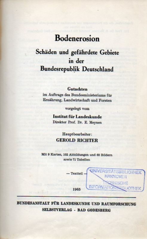 Richter,Gerold  Bodenerosion 