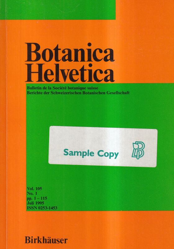 Schweizerische Botanische Gesellschaft (Hsg.)  Botanica Helvetica Band 105 Heft 1 (1995) 