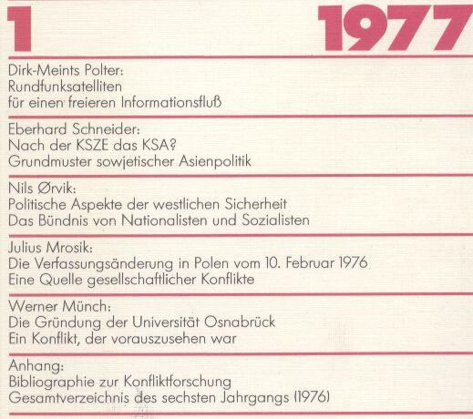 Beiträge zur Konfliktforschung  7.Jahr.1977.Heft 1 