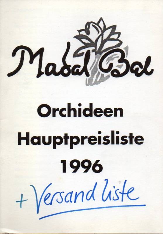 Madal Bal Orchideen GmbH  Orchideen Hauptpreisliste 1996 