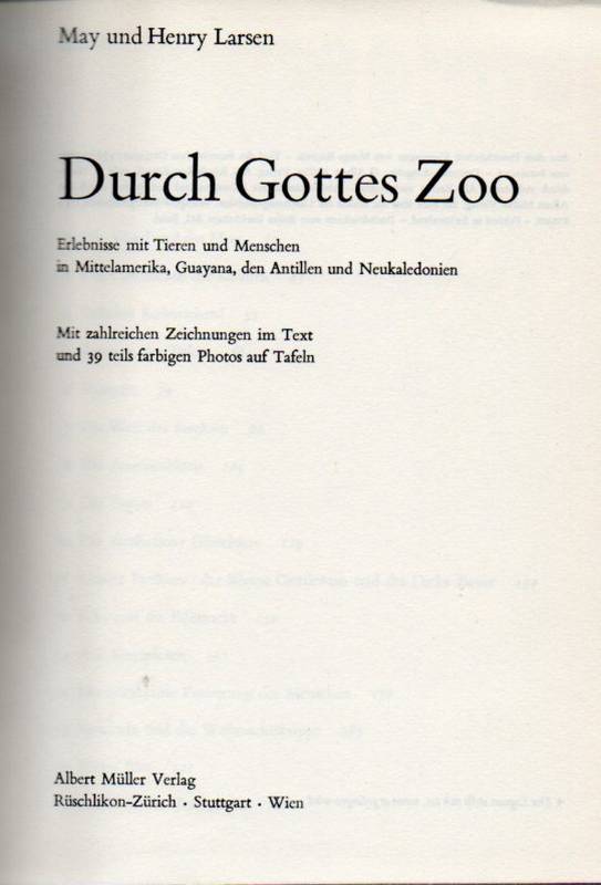 Larsen,May+Henry  Durch Gottes Zoo 