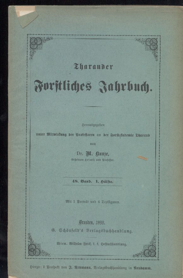 Tharander Forstliches Jahrbuch  48. Band. 1898. 1. Hälfte 
