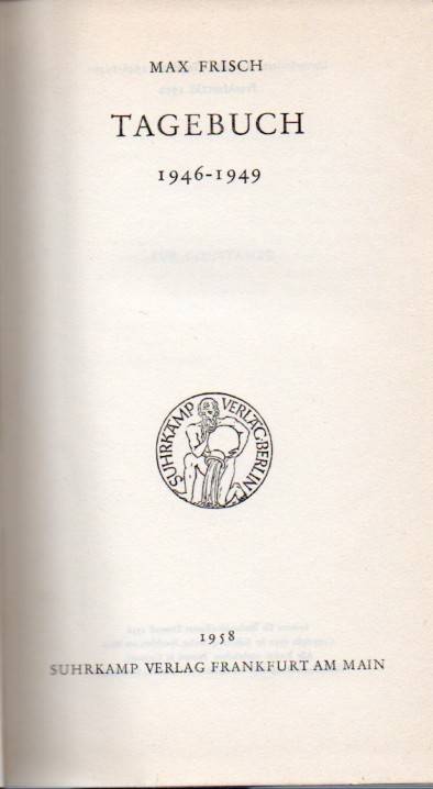 Frisch,Max  Tagebuch 1946-1949 