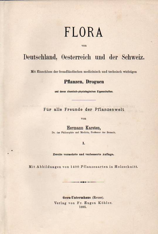 Karsten,Hermann  Flora von Deutschland, Oesterreich und der Schweiz 