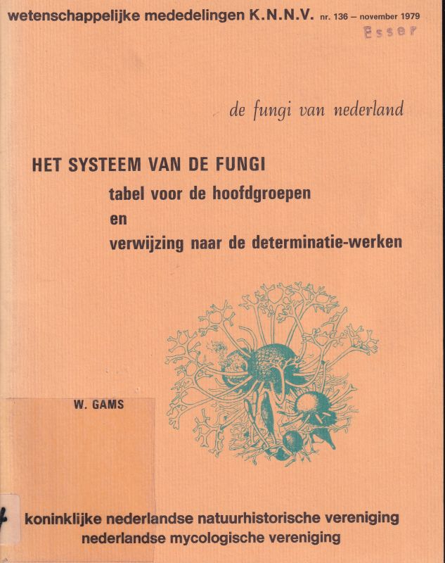 Gams,W.(de fungi van nederland)  Het Systeem van de Fungi tabel voor de hoofdgroepen en verwijzing 
