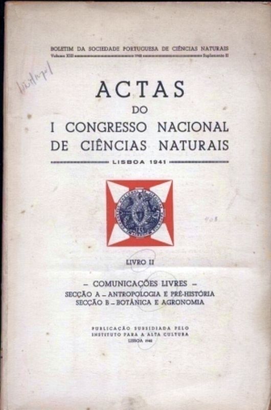 Da Costa,Fernando Frade Viegas  Actas Do I Congresso Nacional De Ciencias Naturais 