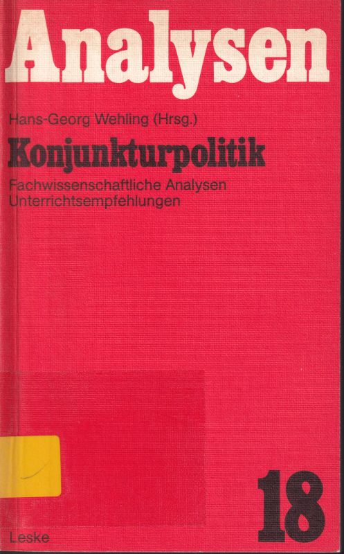 Wehling,Hans-Georg (Hsg.)  Konjunkturpolitik 