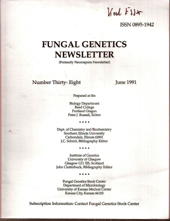 Fungal Genetics Stock Center  Fungal Genetics Newsletter Number Thirty-Eight, June 1991 