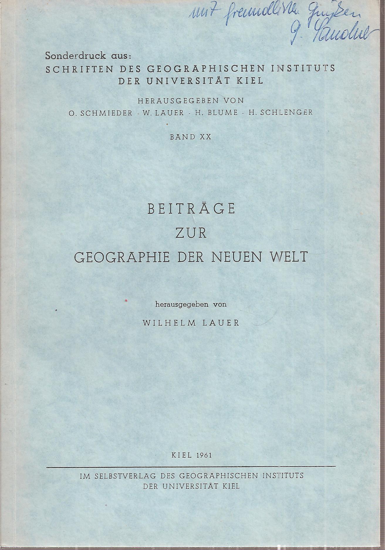 Lauer,Wilhelm  Beiträge zur Geographie der Neuen Welt 