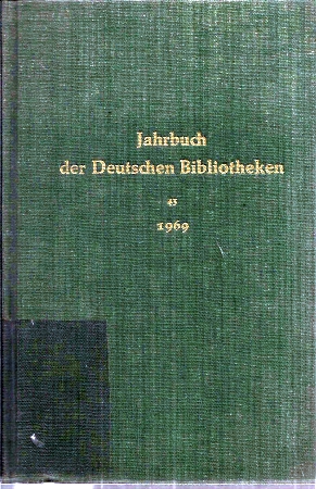 Verein Deutscher Bibliothekare (Hsg.)  Jahrbuch der Deutschen Bibliothek Jahrgang 43 