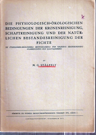 Stalfelt,M.G.  Die physiologisch-ökologischen Bedingungen der Kronenreinigung, 