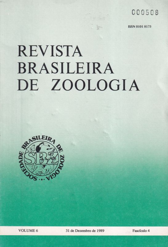 Revista Brasileira de Zoologia  Revista Brasileira de Zoologia Volume 6, Fasciculo 4, 1989 