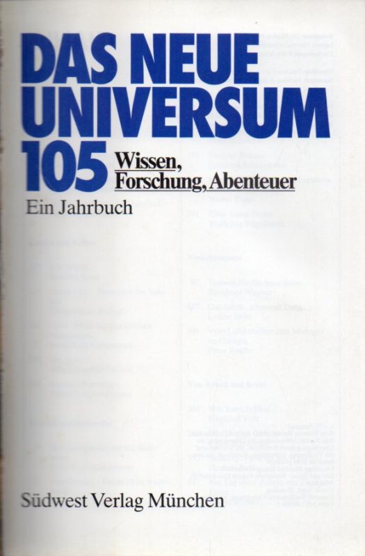Das Neue Universum  Jahrbuch 105.1989.Wissen,Forschung,Abenteuer 