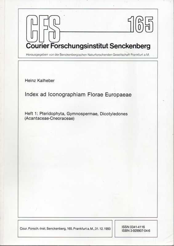 Kalheber,Heinz  Index ad Iconographiam Florae Europaeae Heft 1 Pteridophyta, 