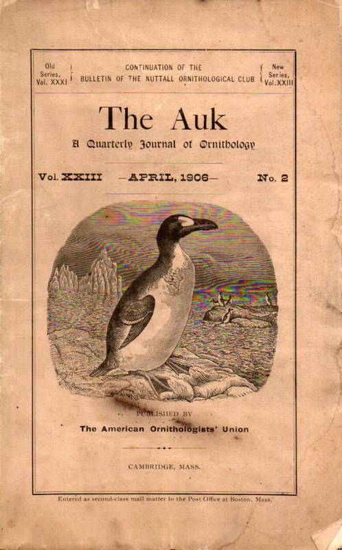The Auk  The Auk Jahrgang 1906 Volume XXIII.No.2 April (1 Heft) 