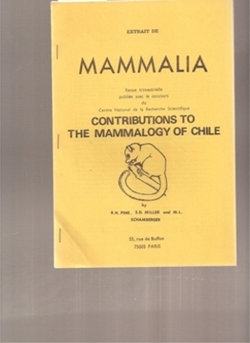 Pine,R.H.+S.D.Miller+M.L.Schamberger  Extrait de Mammalia - Contributions to the Mammalogy of Chile 