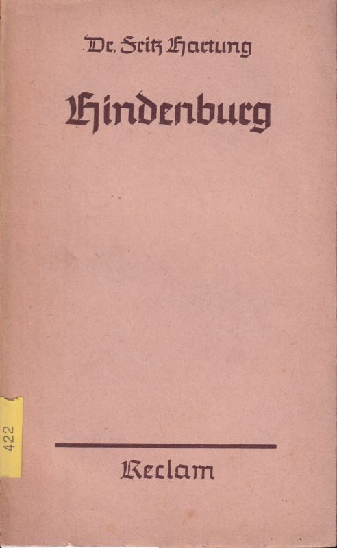 Hartung,Fritz  Hindenburg 