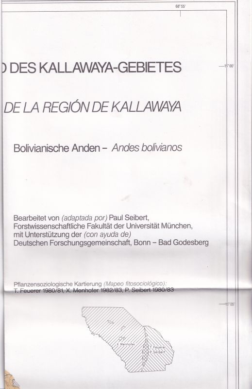 Seibert,Paul  Vegetationskarte des Hochlandes von Ulla-Ulla und des Kallawaya 