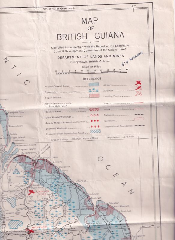 Department of Lands and Mines  Map of British Guiana 