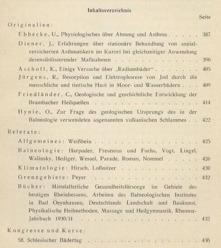 Zeitschrift für Kurortwissenschaft  Zeitschrift für Kurortwissenschaft 1.Jahrgang 1931 Heft 8 November 