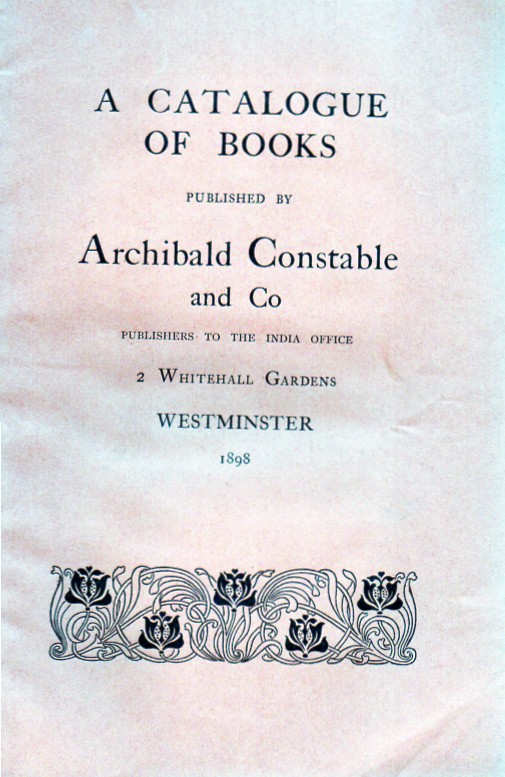 Archibald Constable and Co  A Catalogue of Books 
