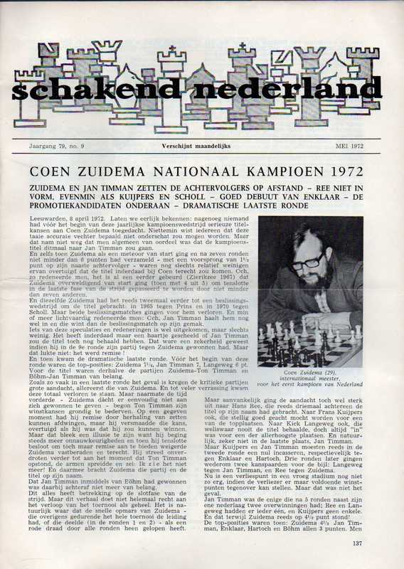 Schakend Nederland  Schakend Nederland 79 Jaargang 1971/72, Hefte 1-12 