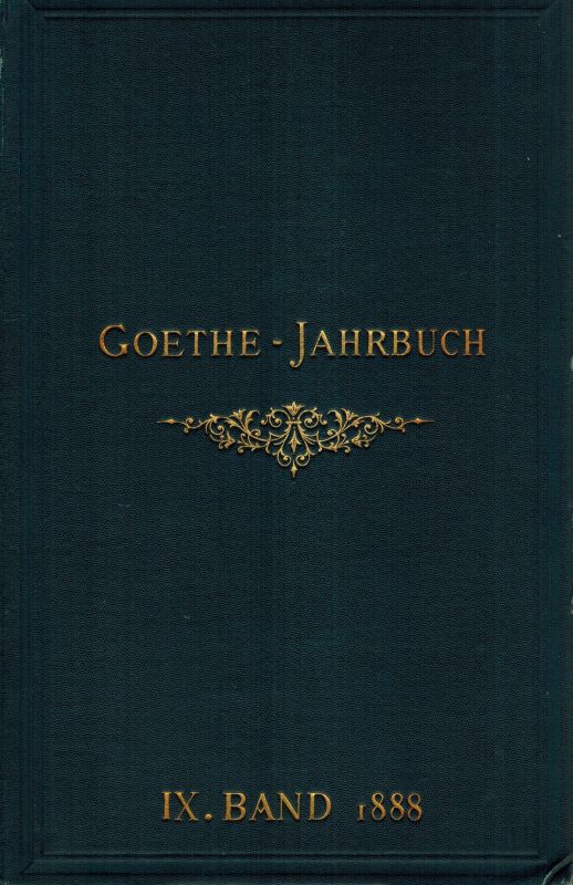 Geiger,Ludwig (Hsg)  Goethe-Jahrbuch Neunter Band 