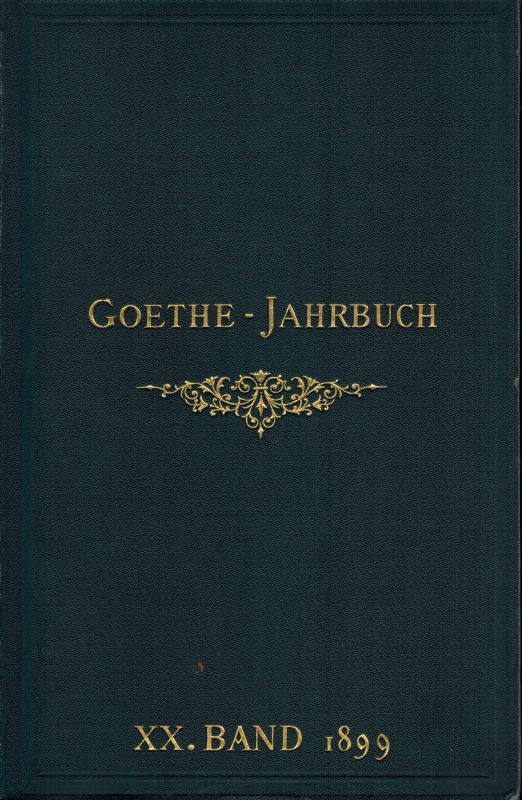 Geiger,Ludwig (Hsg)  Goethe-Jahrbuch Zwanzigster Band 