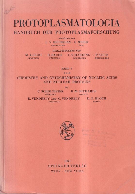 Scholtissek,C.and B.M.Richards and R.Vendrely u.a.  Chemistry and cytochemistry of nucleic acids and nuclear proteins 