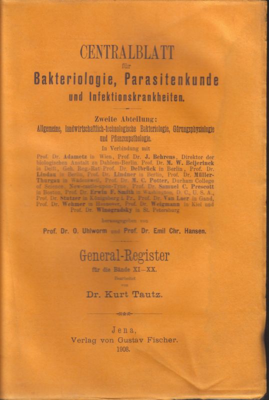 Centralblatt für Bakteriologie, Parasitenkunde  Centralblatt für Bakteriologie, Parasitenkunde 2.Abteilung 