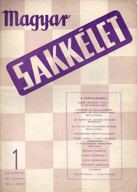 A Magyar nepközatrsasag minisztertanacsa  Magyar Sakkelet  Nr.1  (Schachzeitschrift) 